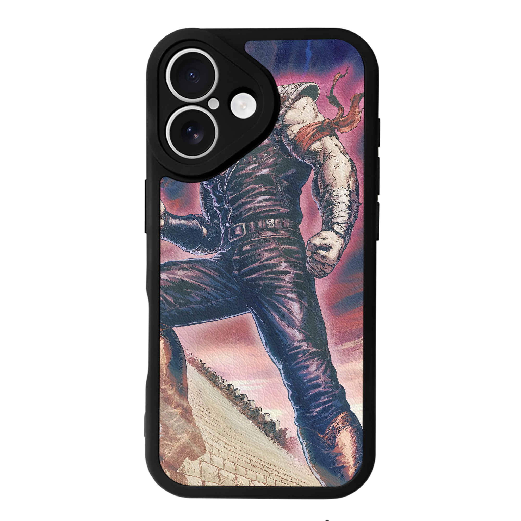 （画像用） 北斗の拳 Fist of the North Star 【iPhone 16シリーズ対応】シリコンスマホケース（レザー調） 材質：シリコン